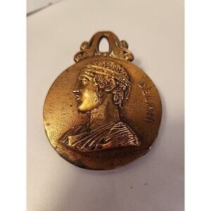 Vintage Copper Metal Paperweight/Paperclip Greece DELPhi 3.35 X 2.5 Inches